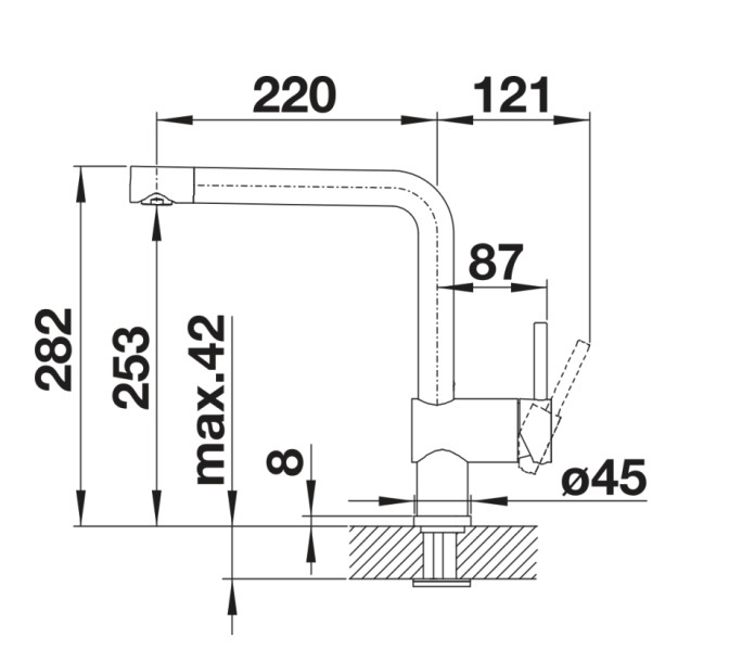 Eéngreepskraan Blanco 526960/** detail 3