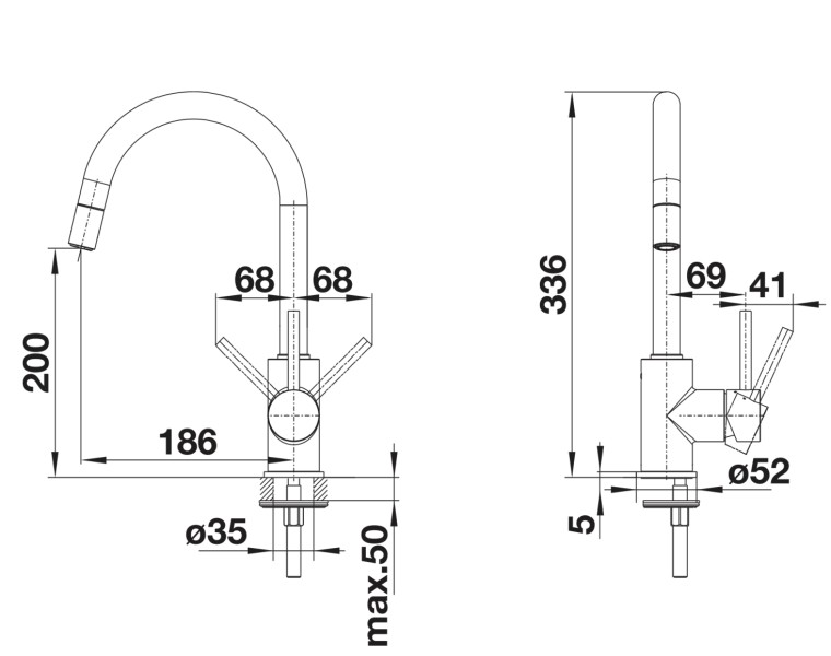 Robinet mono-commande Blanco 526968/** detail 2