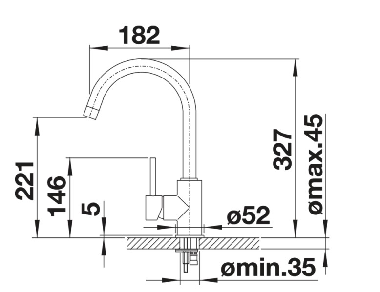 Eéngreepskraan Blanco 526966/** detail 3