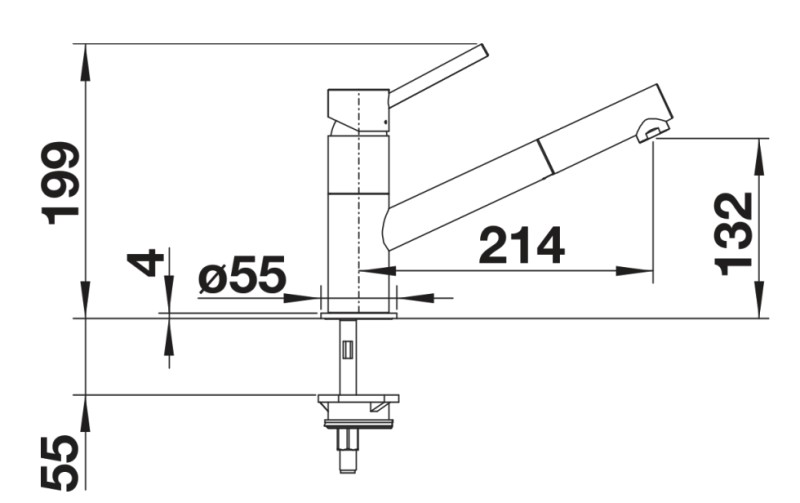 Eéngreepskraan Blanco 526953 detail 2