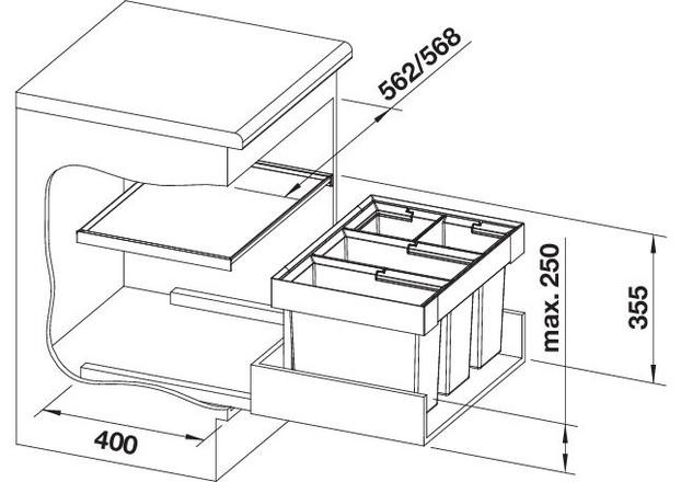 Afvalemmers Blanco 521474/** detail 1