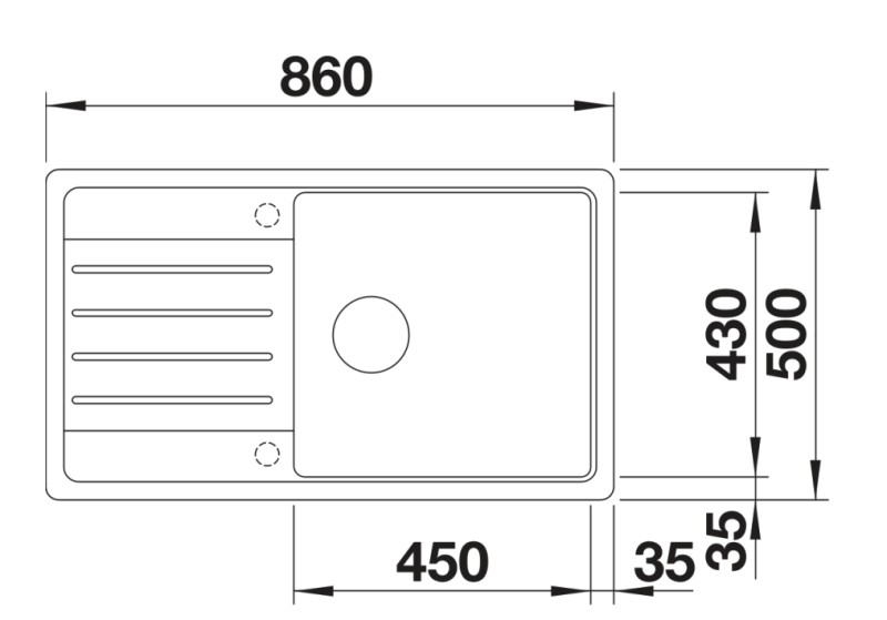Evier 1 bassin Blanco 527274/** detail 1
