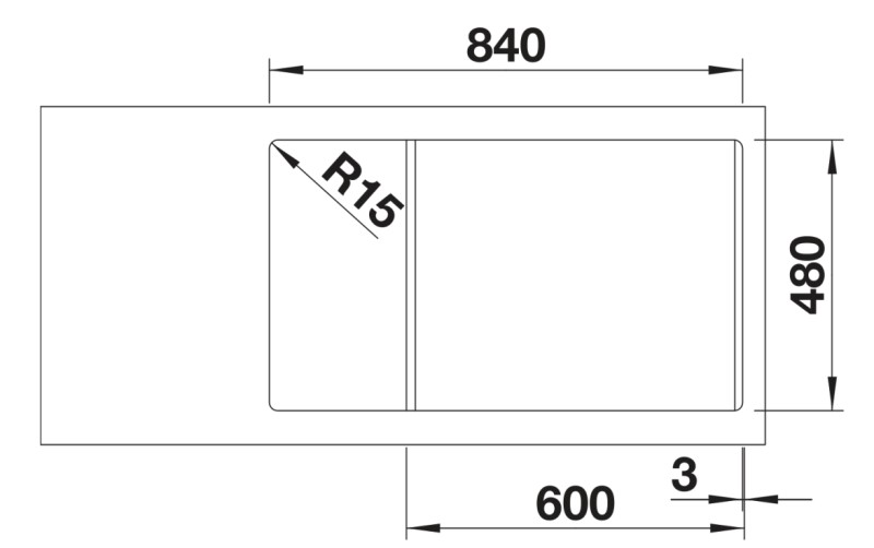Evier 1 bassin Blanco 527274/** detail 2