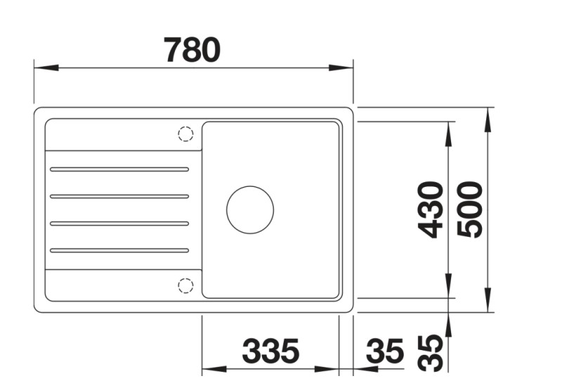 Evier 1 bassin Blanco 527268/** detail 1