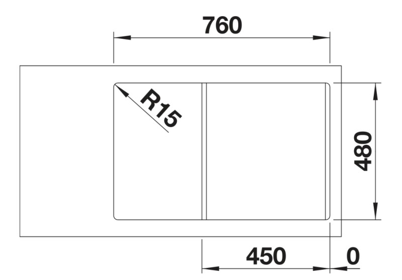 Evier 1 bassin Blanco 527268/** detail 2