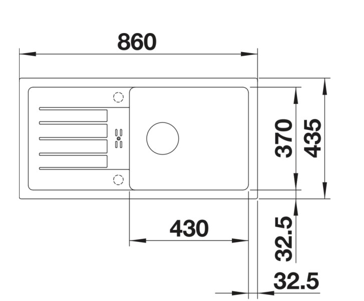 Evier 1 bassin Blanco 527267 detail 1