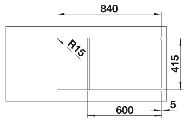 Evier 1 bassin Blanco 527267 detail 2