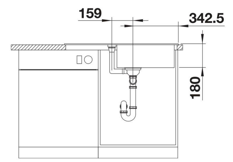 Evier 1 bassin Blanco 527267 detail 3