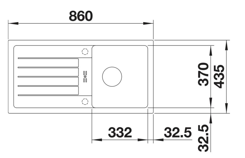 Evier 1 bassin Blanco 527266 detail 1