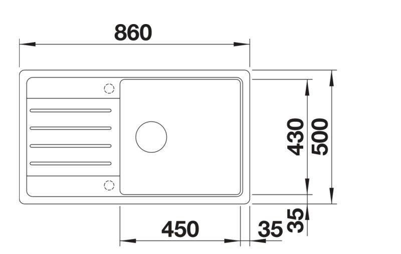 Evier 1 bassin Blanco 527091/** detail 1