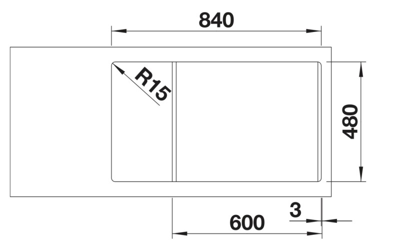 Evier 1 bassin Blanco 527091/** detail 2