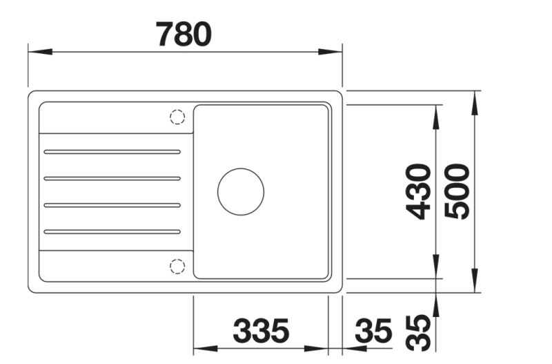 Evier 1 bassin Blanco 527085/** detail 1