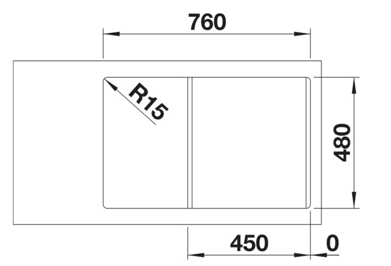 Evier 1 bassin Blanco 527085/** detail 2