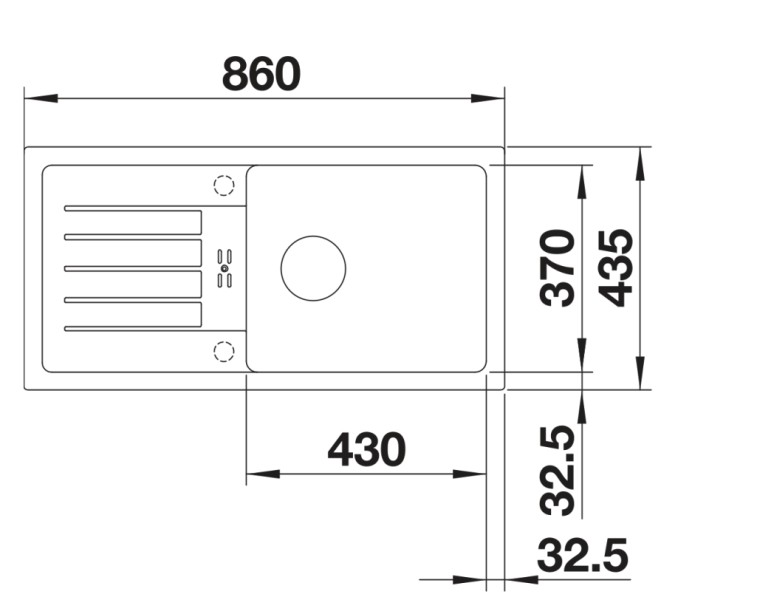 Evier 1 bassin Blanco 527084 detail 1