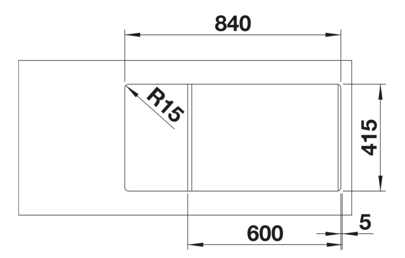 Evier 1 bassin Blanco 527084 detail 2