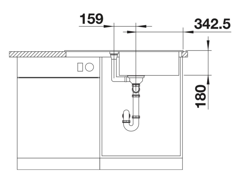 Evier 1 bassin Blanco 527084 detail 3