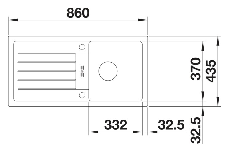 Evier 1 bassin Blanco 527083 detail 1