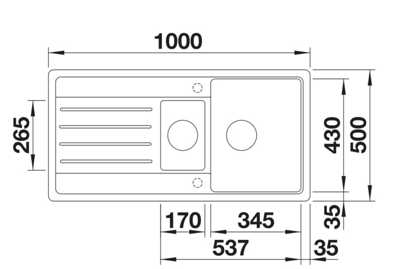 Anderhalve spoelbak Blanco 527088/** detail 1