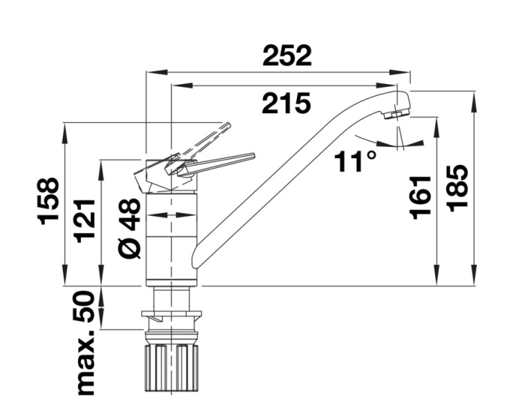 Eéngreepskraan Blanco 526981 detail 2