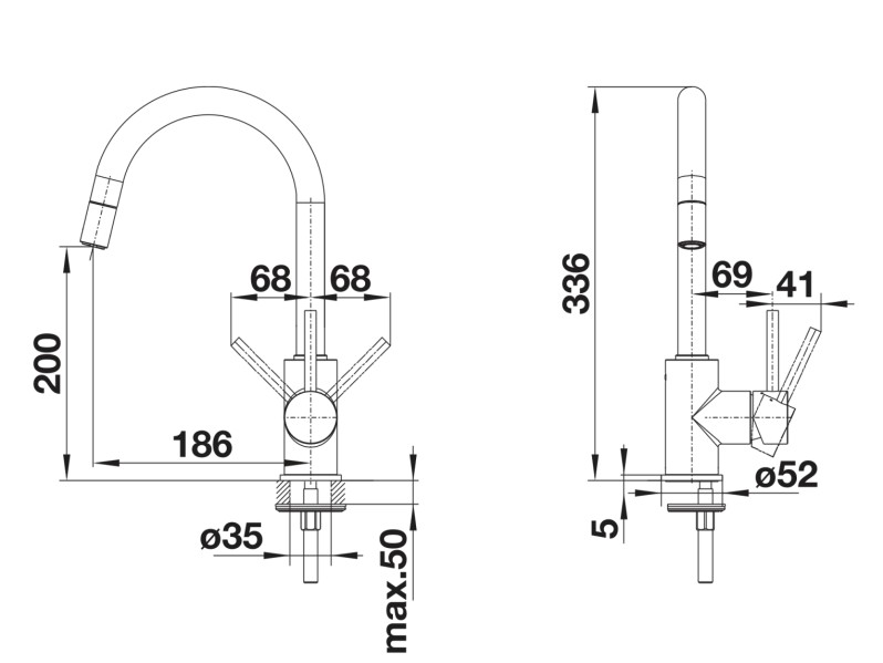 Eéngreepskraan Blanco 526967 detail 2