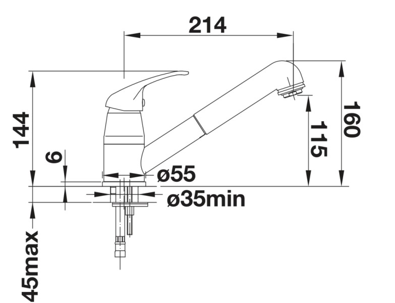 Eéngreepskraan Blanco 526937 detail 2