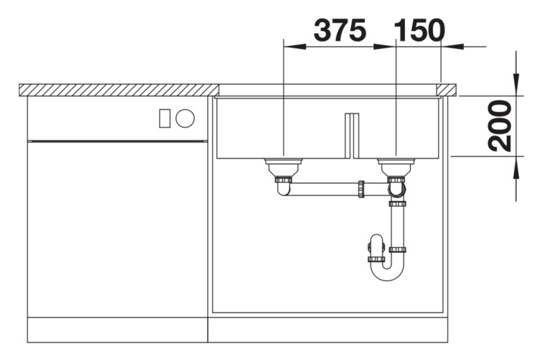 Evier 2 bassins Blanco 523158 detail 3