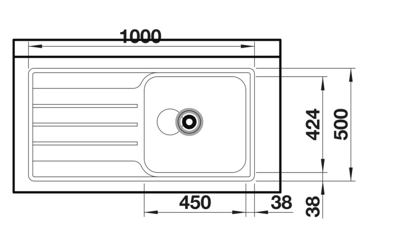 Evier 1 bassin Blanco 523034/** detail 2