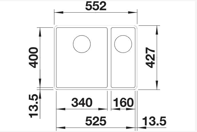 Evier 1 1/2 bassin Blanco 523569/** detail 1