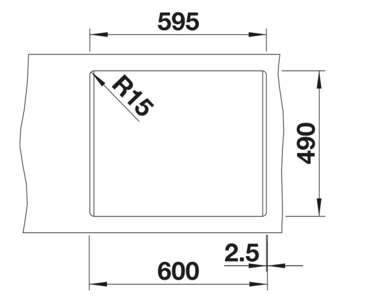 Enkele spoelbak Blanco 527320 detail 2