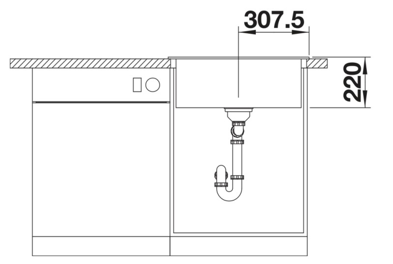 Enkele spoelbak Blanco 527320 detail 3