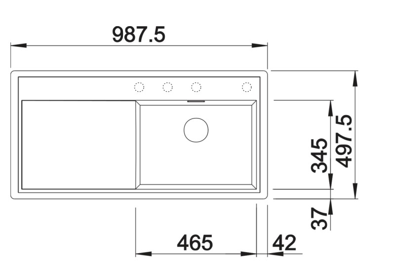 Evier 1 bassin Blanco 527191 detail 1