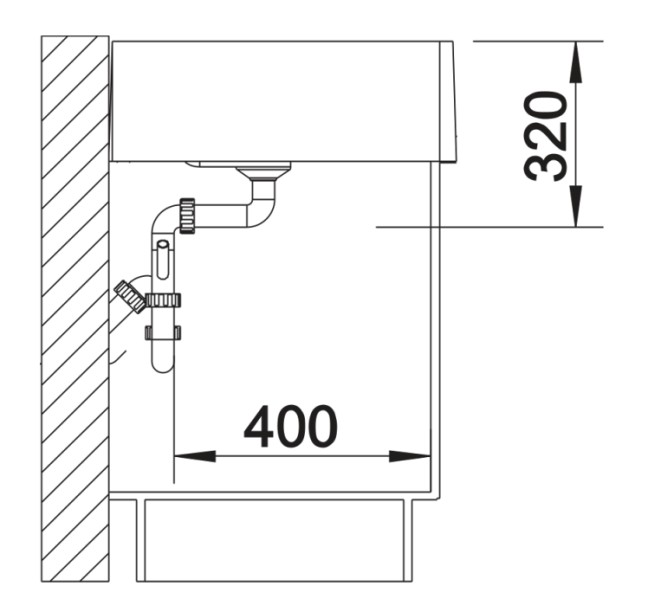 Enkele spoelbak Blanco 514486 detail 3