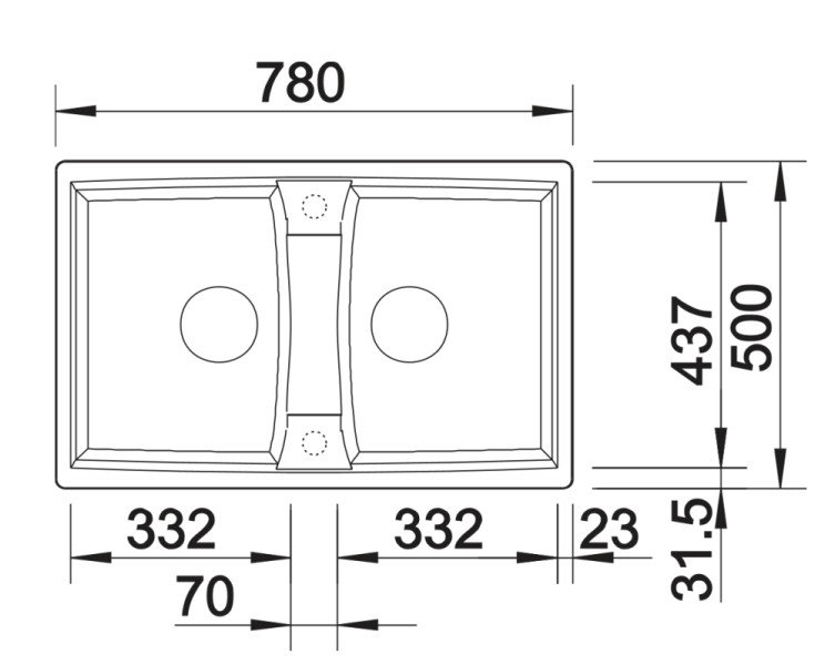 Dubbele spoelbak Blanco 524961 detail 1
