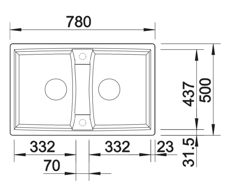 Dubbele spoelbak Blanco 524960 detail 1