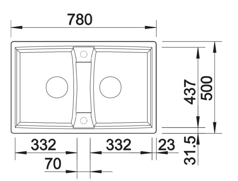 Evier 2 bassins Blanco 524964 detail 1