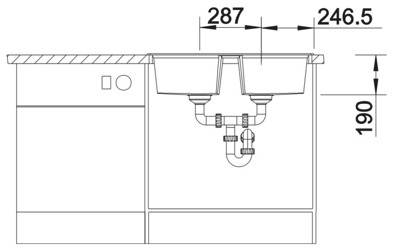 Dubbele spoelbak Blanco 524964 detail 3