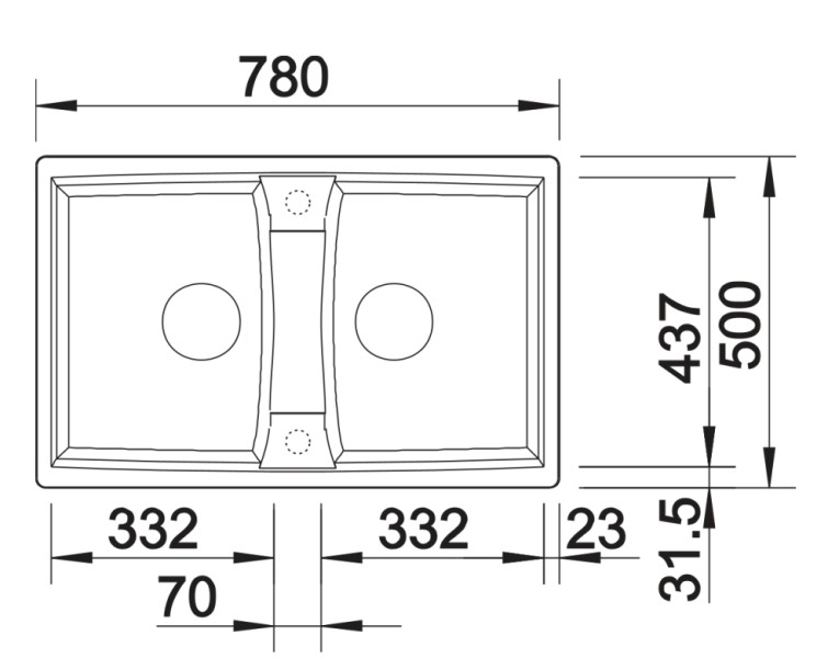Evier 2 bassins Blanco 524967 detail 1