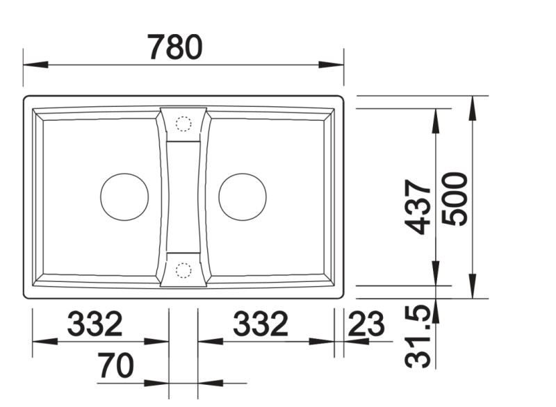 Dubbele spoelbak Blanco 524969 detail 1