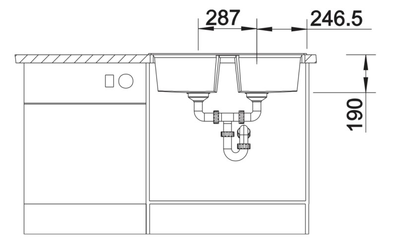 Dubbele spoelbak Blanco 524969 detail 3