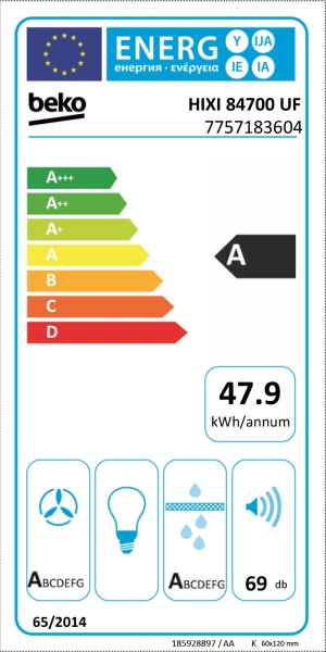 Taque de cuisson avec hotte intégrée Beko HIXI84700UF detail 4