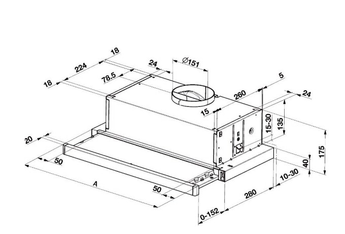 Dampkap telescopisch Beko CTB9407X detail 1