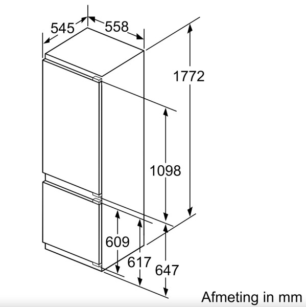 Combiné réfrigérateur/congélateur intégrable Bosch KIS87AFE0 detail 5