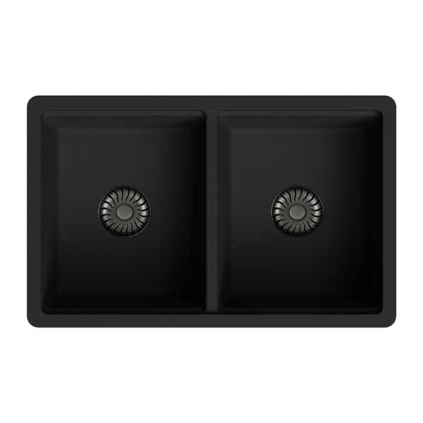 Evier 2 bassins Caressi CAGR80BK-TB vooraanzicht