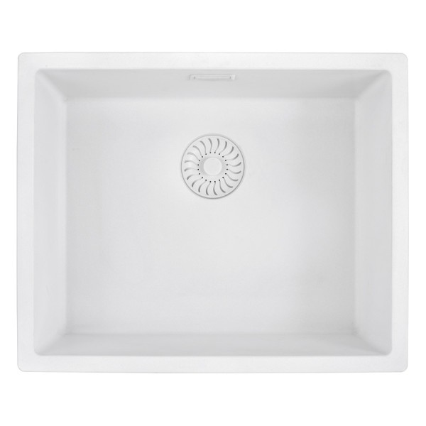 Evier 1 bassin Caressi CAGRPP50WH-FL vooraanzicht