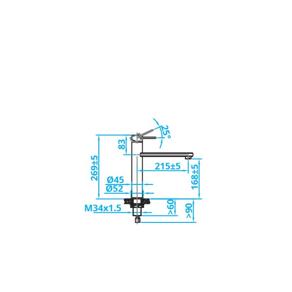 Robinet mono-commande Caressi CA102IECO detail 1