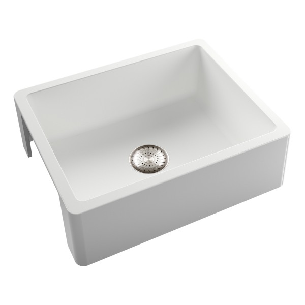 Evier 1 bassin Caressi CAGR60WH-TB vooraanzicht