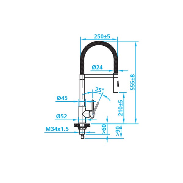 Robinet mono-commande Caressi CA103IECO detail 1