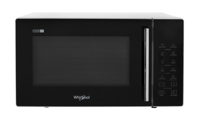 Microgolfoven vrijstaand Whirlpool MWP251SB/zwart met inox zijkant detail 2