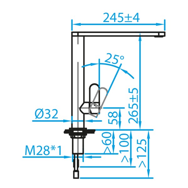 Robinet mono-commande Caressi CA119IECO detail 1