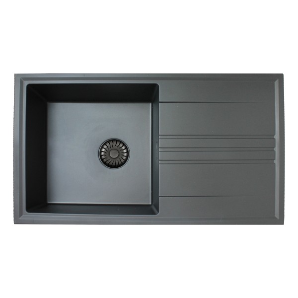 Enkele spoelbak Caressi CAGR40ABK-TU vooraanzicht